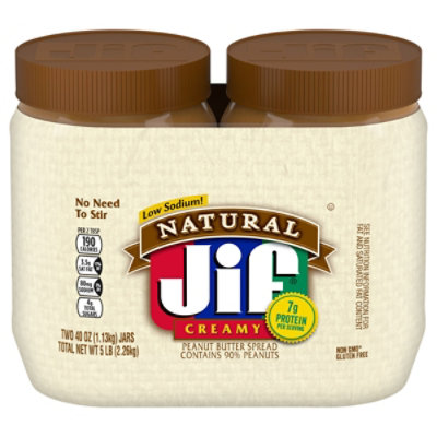 Jif Peanut Butter Creamy Natural - 2-40 Oz - Image 2