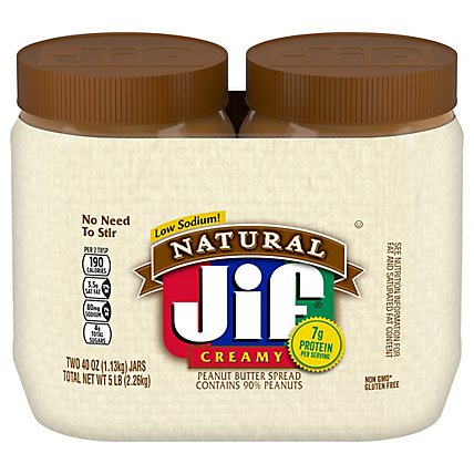 Jif Peanut Butter Creamy Natural - 2-40 Oz - Image 1