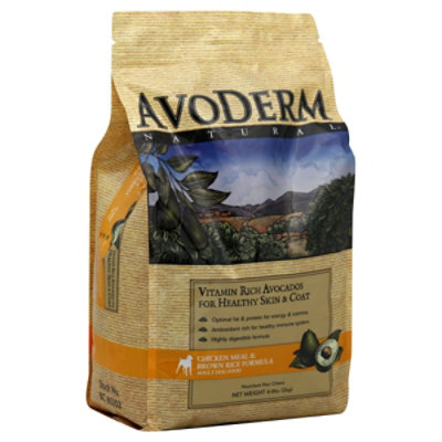 AvoDerm Natural Dog Food Adult Chicken Meal & Brown Rice Formula - 4.4 Lb - Image 1