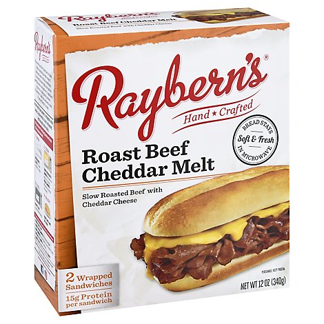 Rayberns Roast Beef Cheddar Melt Sandwich - 12 Oz