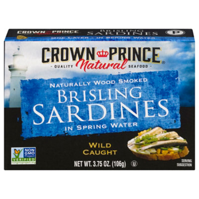 Crown Prince Sardines Brisling In Spring Water - 3.75 Oz - Image 3