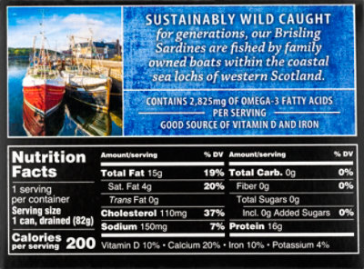 Crown Prince Sardines Brisling In Spring Water - 3.75 Oz - Image 6