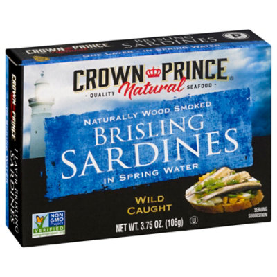 Crown Prince Sardines Brisling In Spring Water - 3.75 Oz - Image 1