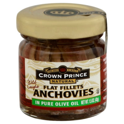 Crown Prince Anchovies Flat Fillets In Pure Olive Oil - 1.5 Oz - Image 1