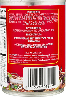 La Costeña Refried Pinto Beans With Chipotle - 20.5 Oz - Image 2