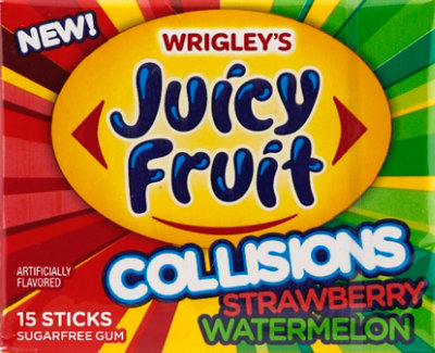 Juicy Fruit Collisions Strawberry Watermelon Gum Single Pack - Image 2