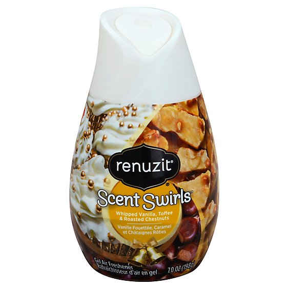 Renuzit Scent Swirls Air Freshener Gel Whipped Vanilla Toffee & Roasted Chestnuts - 7 Oz