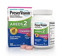 Bausch + Lomb Preservision Eye Vitamin And Mineral Supplement Chewables AREDS 2 - 60 Count