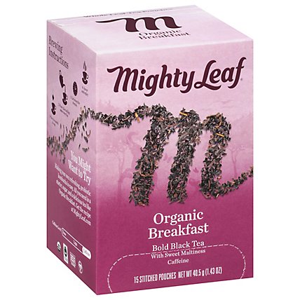 Mighty Leaf Organic Fair Trade Certified Breakfast Black Tea - 15 Count - Image 1