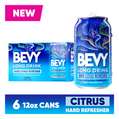 Bevy Long Drink Hard Sparkling Citrus Refresher In Cans - 72 Fl. Oz. - Image 1