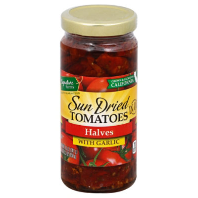 Signature Farms Tomatoes Halves W/Garlic - 8.5 Oz - Image 1