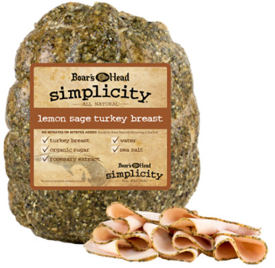 Boars Head Simplicity All Natural Lemon Sage Turkey Breast - 0.50 Lb