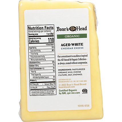Boars Head Cheese Simplicity Organic Cheddar White Slicing Loaf - 0.50 Lb - Image 3
