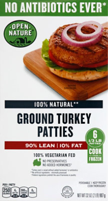 Open Nature Ground Turkey Hamburger Patties - 32 Oz. - Image 2