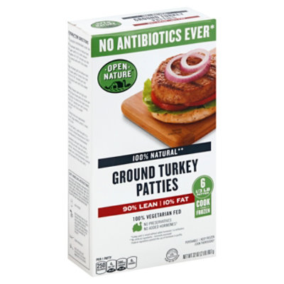 Open Nature Ground Turkey Hamburger Patties - 32 Oz. - Image 1