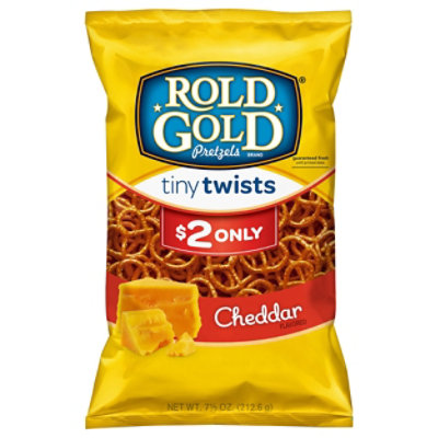 Rold Gold Tiny Twists Cheddar Pretzel 7.5 Ounce Plastic Bag - 7.5