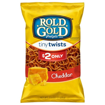 Rold Gold Tiny Twists Cheddar Pretzel 7.5 Ounce Plastic Bag - 7.5 Oz