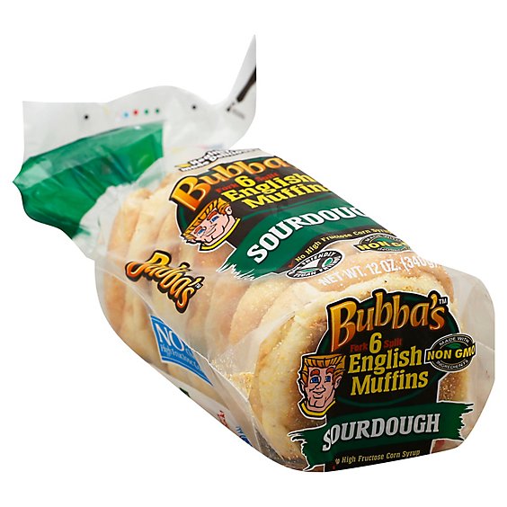 Bubbas English Muffins Fork Split Sourdough 6 Count - 12 Oz