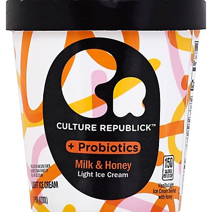 Culture Republick Ice Cream Light + Probiotics Milk & Honey 1 Pint - 473 Ml - Image 2