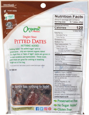 Mariani Organic Dates Pitted Deglet Noor - 8 Oz - Image 6