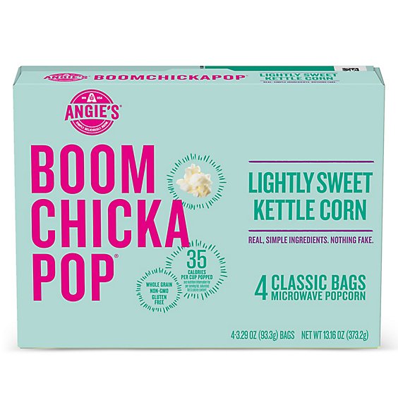 Angie's BOOMCHICKAPOP Lightly Sweet Microwave Kettle Corn Popcorn - 4-3.29 Oz