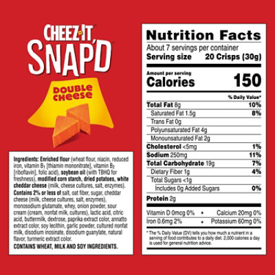 Cheez-It Snapd Cheese Cracker Chips Thin Crisps Double Cheese - 7.5 Oz - Image 3