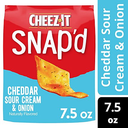 Cheez-It Snapd Cheese Cracker Chips Thin Crisps Cheddar Sour Cream Onion - 7.5 Oz - Image 2