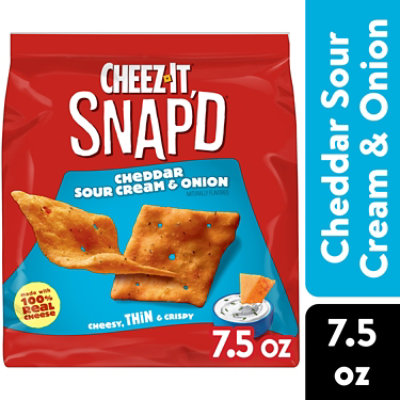 Cheez-It Snapd Cheese Cracker Chips Thin Crisps Cheddar Sour Cream Onion - 7.5 Oz - Image 1