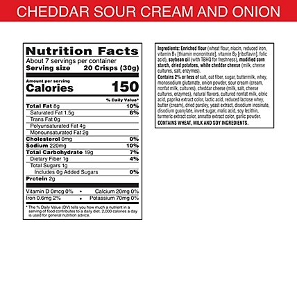 Cheez-It Snapd Cheese Cracker Chips Thin Crisps Cheddar Sour Cream Onion - 7.5 Oz - Image 4