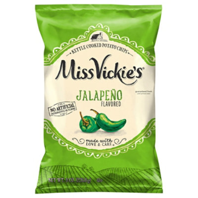 Miss Vickies Kettle Cooked Jalapeno Potato Chips - 8 Oz