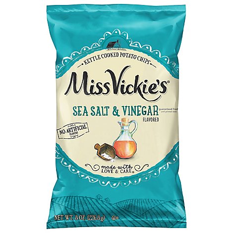 Miss Vickies Kettle Cooked Sea Salt & Vinegar Potato Chips - 8 Oz