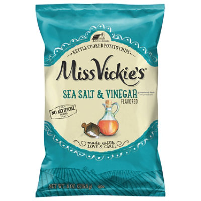 Miss Vickies Kettle Cooked Sea Salt & Vinegar Potato Chips - 8 Oz