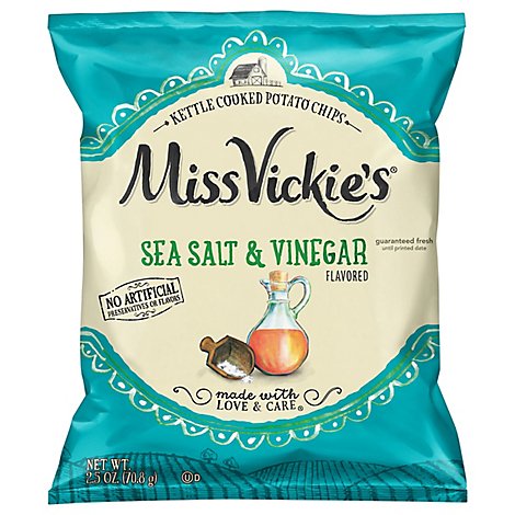 Miss Vickies Potato Chips Kettle Cooked Salt & Vinegar - 2.5 Oz