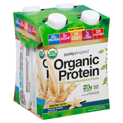 Purely Inspired Ready To Drink Vanilla Protein Shake Organic - 4-6 