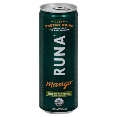 Runa Organic Clean Energy Drink Mango Tango - 12 Fl. Oz. - Image 1