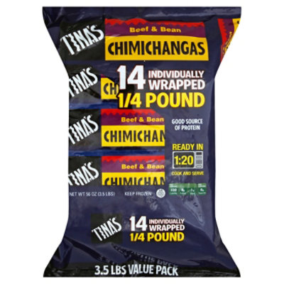 Tinas Chimichangas Beef & Bean Value Pack 14 Count - 56 Oz