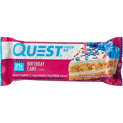Quest Bar Protein Bar Coated Birthday Cake - 2.12 Oz - Image 2