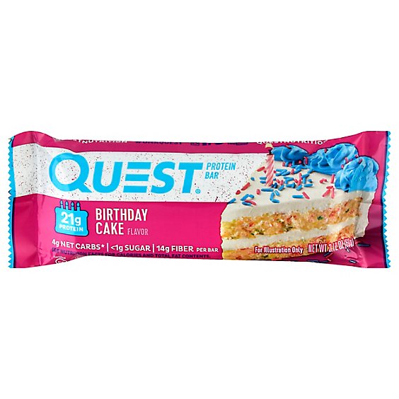 Quest Bar Protein Bar Coated Birthday Cake - 2.12 Oz
