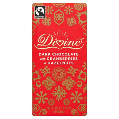 Divine Dark Chocolate With Cranberries & Hazelnuts 3.5 Oz Safeway