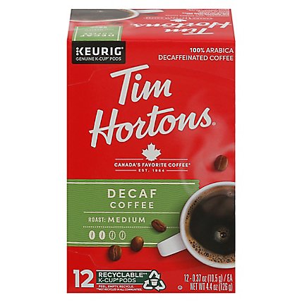 Tim Hortons Coffee Single Serve Cups Medium Roast Decaf - 12-0.37 Oz - Image 3
