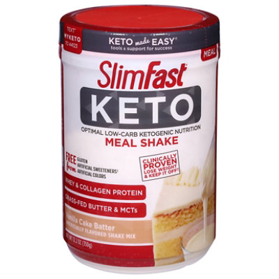 Slimfast Keto Vanilla Cake Batter Meal Replacement Powder - 12.2 Oz