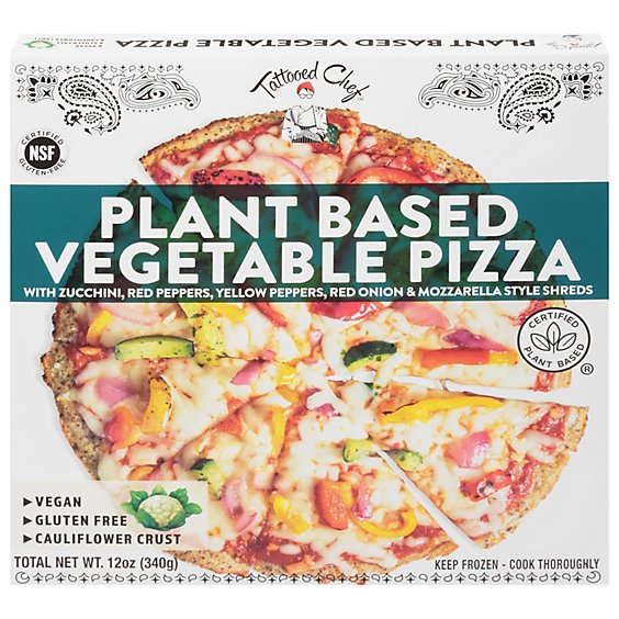 Tattooed Chef Roasted Vegetable Frozen Pizza - 12 Oz
