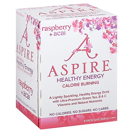 Aspire Energy Raspberry Acai 4pk - 48 Oz - Image 1