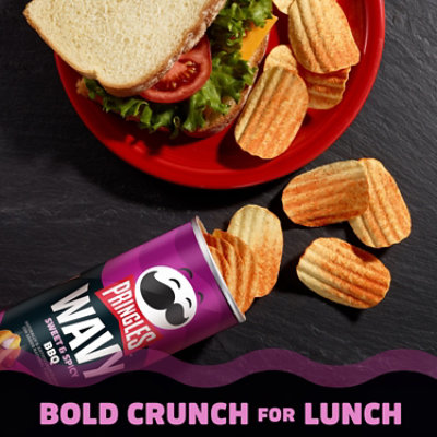 Pringles Wavy Potato Crisps Chips Sweet and Spicy BBQ Lunch Snacks - 4.8 Oz - Image 2