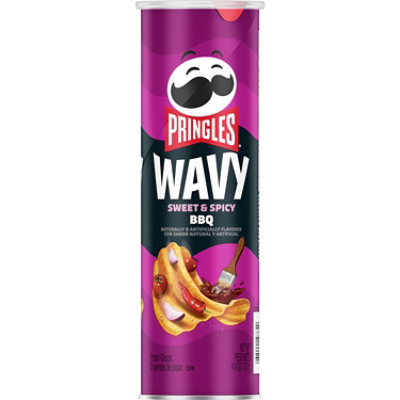 Pringles Wavy Potato Crisps Chips Sweet and Spicy BBQ Lunch Snacks - 4.8 Oz - Image 6