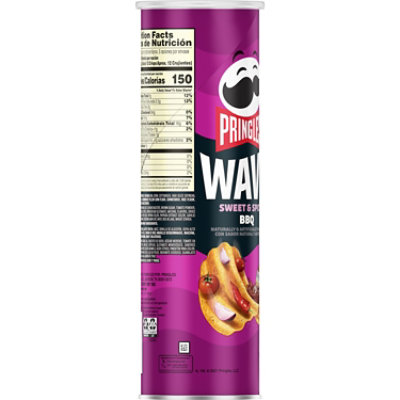 Pringles Wavy Potato Crisps Chips Sweet and Spicy BBQ Lunch Snacks - 4.8 Oz - Image 7
