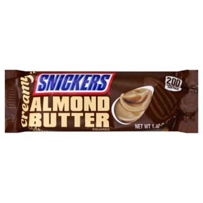 Snickers Creamy Almond Butter Square Candy Bars Single Size 1.4 Oz