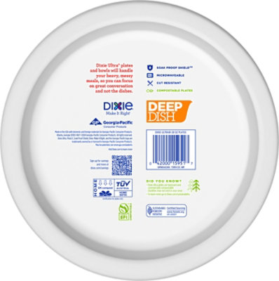 Dixie Ultra Paper Plates Printed Deep Dish 9 9/16 Inch - 18 Count - Image 4