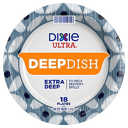 Dixie Ultra Paper Plates Printed Deep Dish 9 9/16 Inch - 18 Count - Image 2