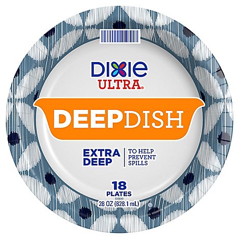 Dixie Ultra Paper Plates Printed Deep Dish 9 9/16 Inch - 18 Count